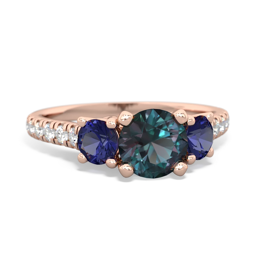 Alexandrite Pave Trellis 14K Rose Gold ring R5500