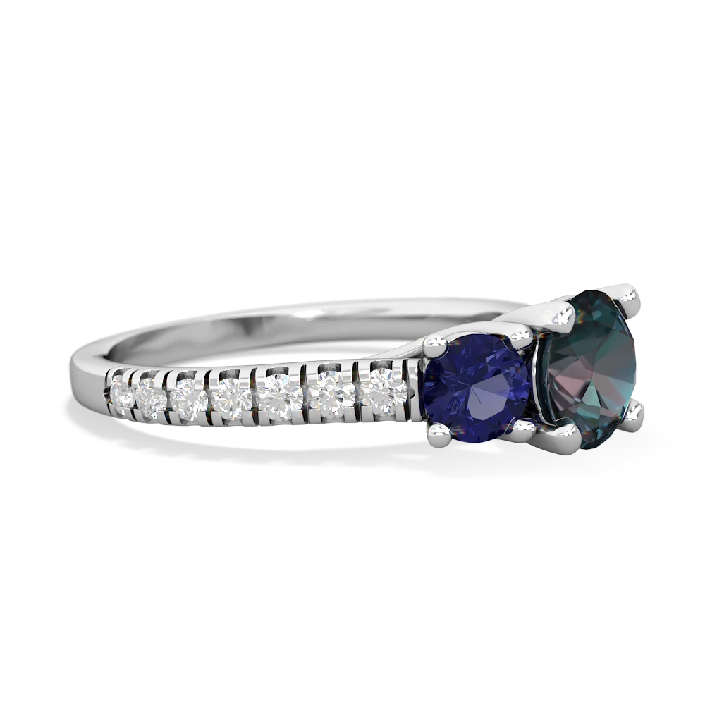 Alexandrite Pave Trellis 14K White Gold ring R5500