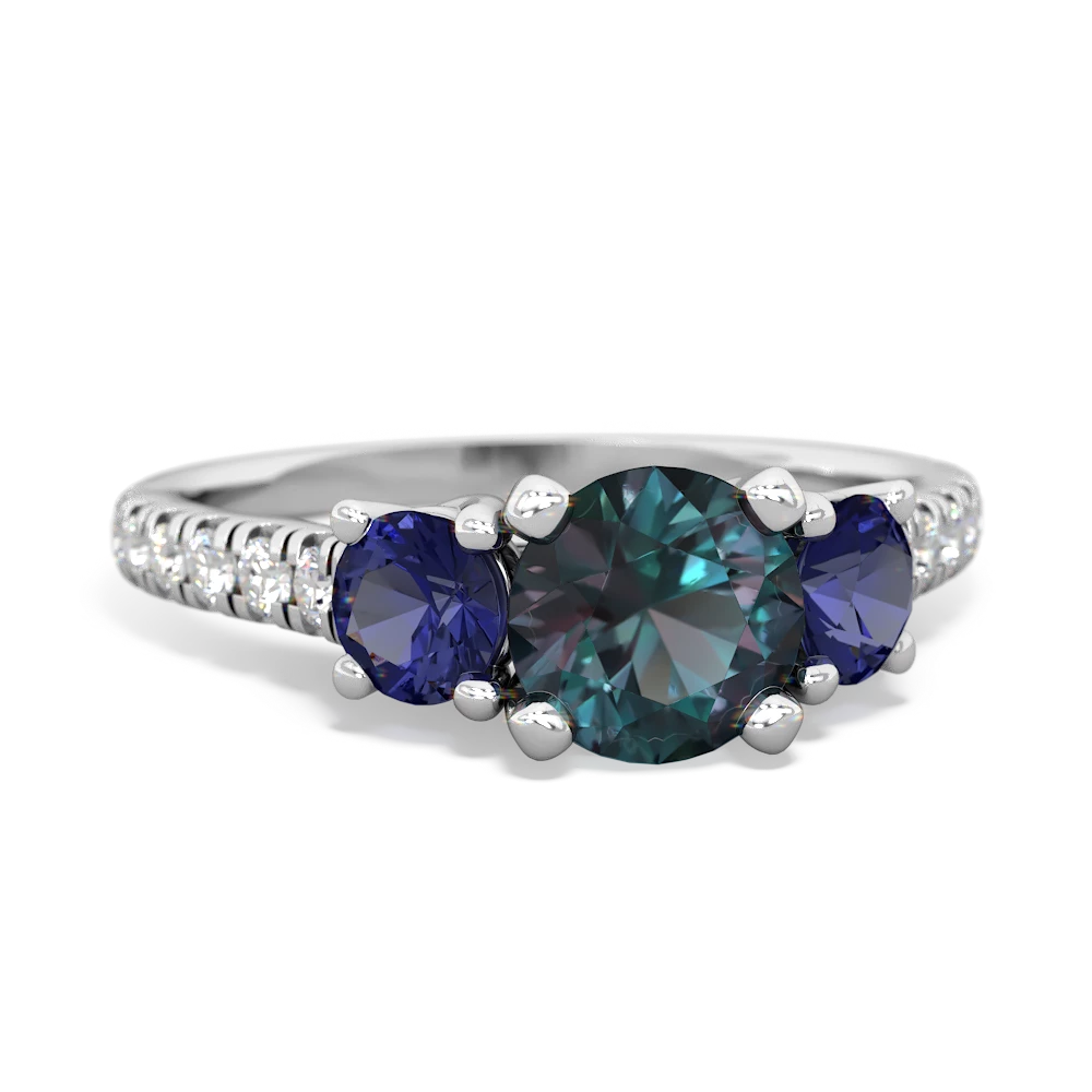 Alexandrite Pave Trellis 14K White Gold ring R5500