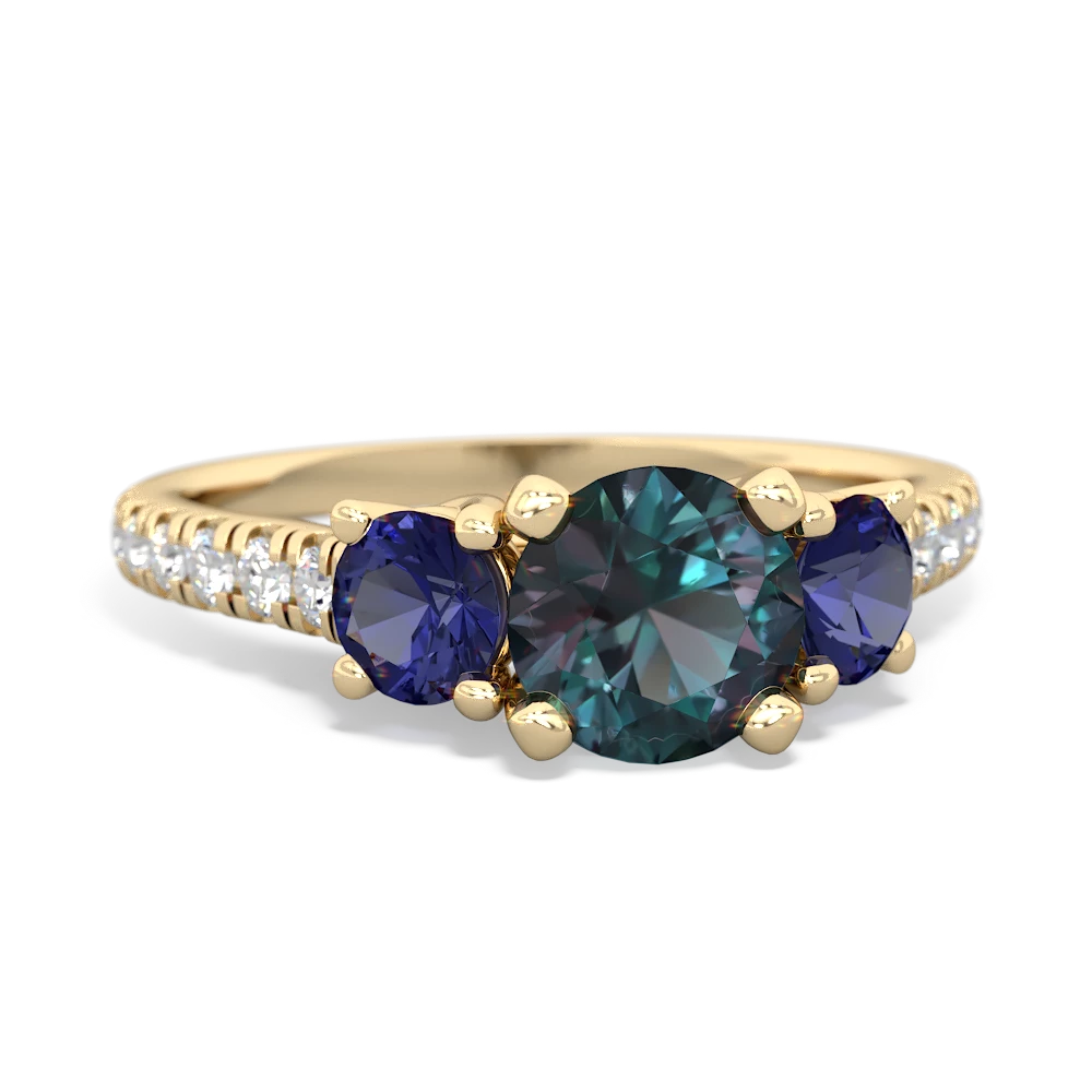 Alexandrite Pave Trellis 14K Yellow Gold ring R5500