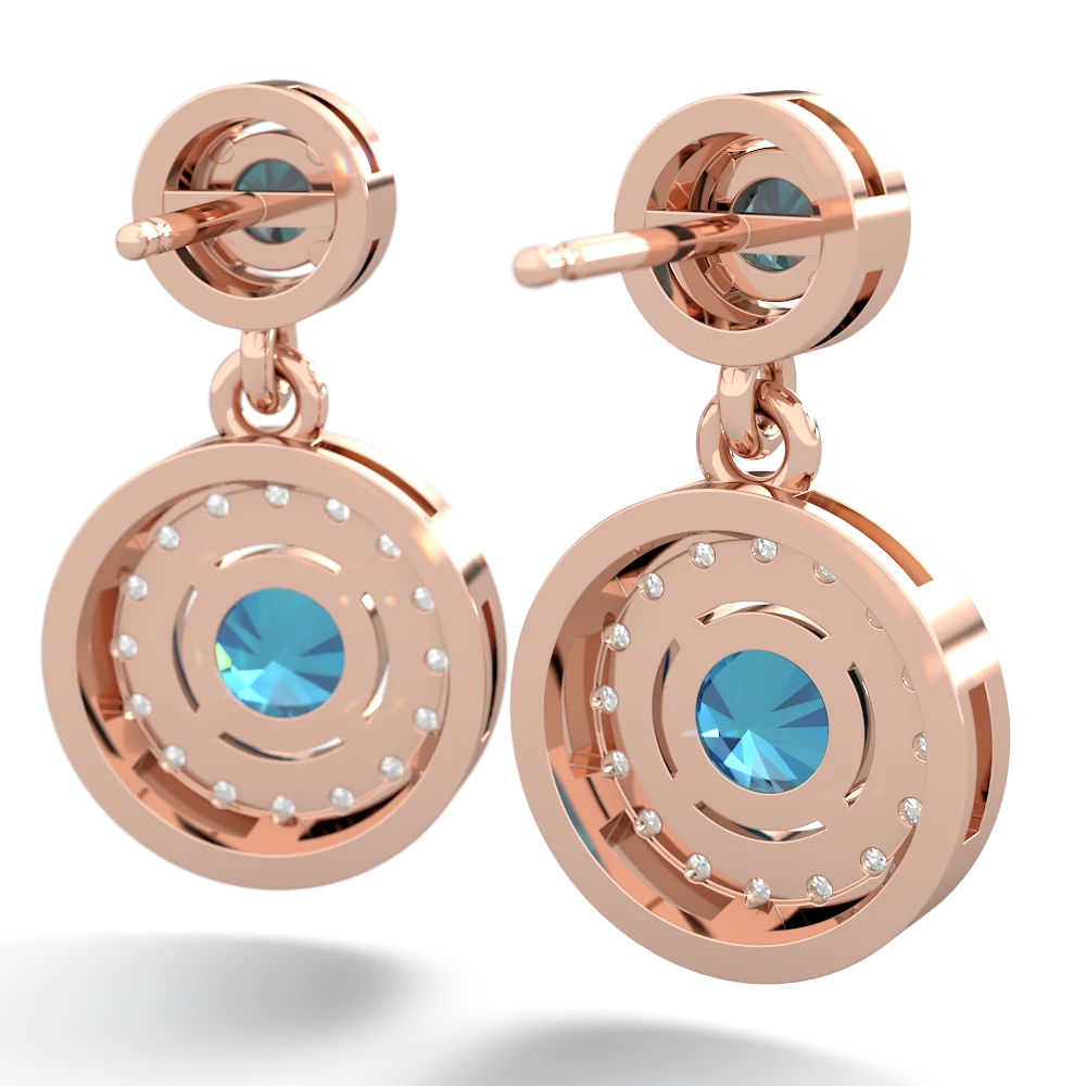 Alexandrite Halo Dangle 14K Rose Gold earrings E5319