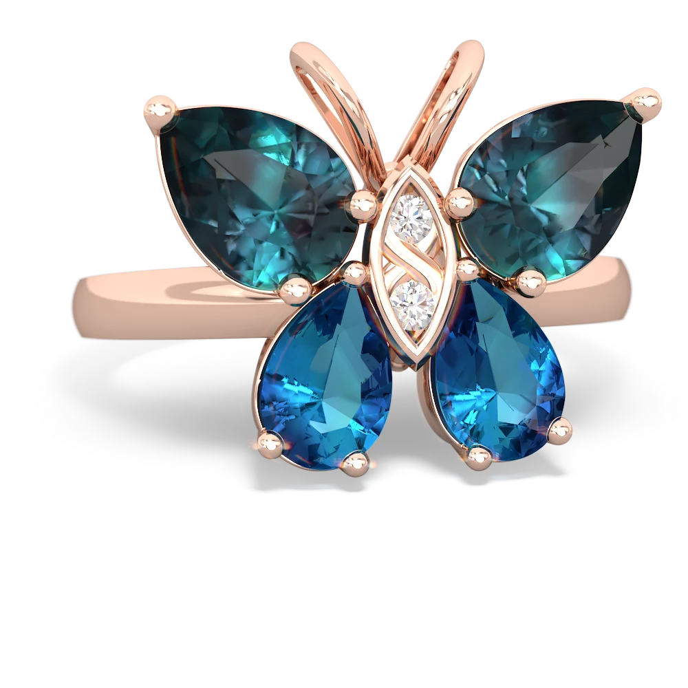 Alexandrite Butterfly 14K Rose Gold ring R2215