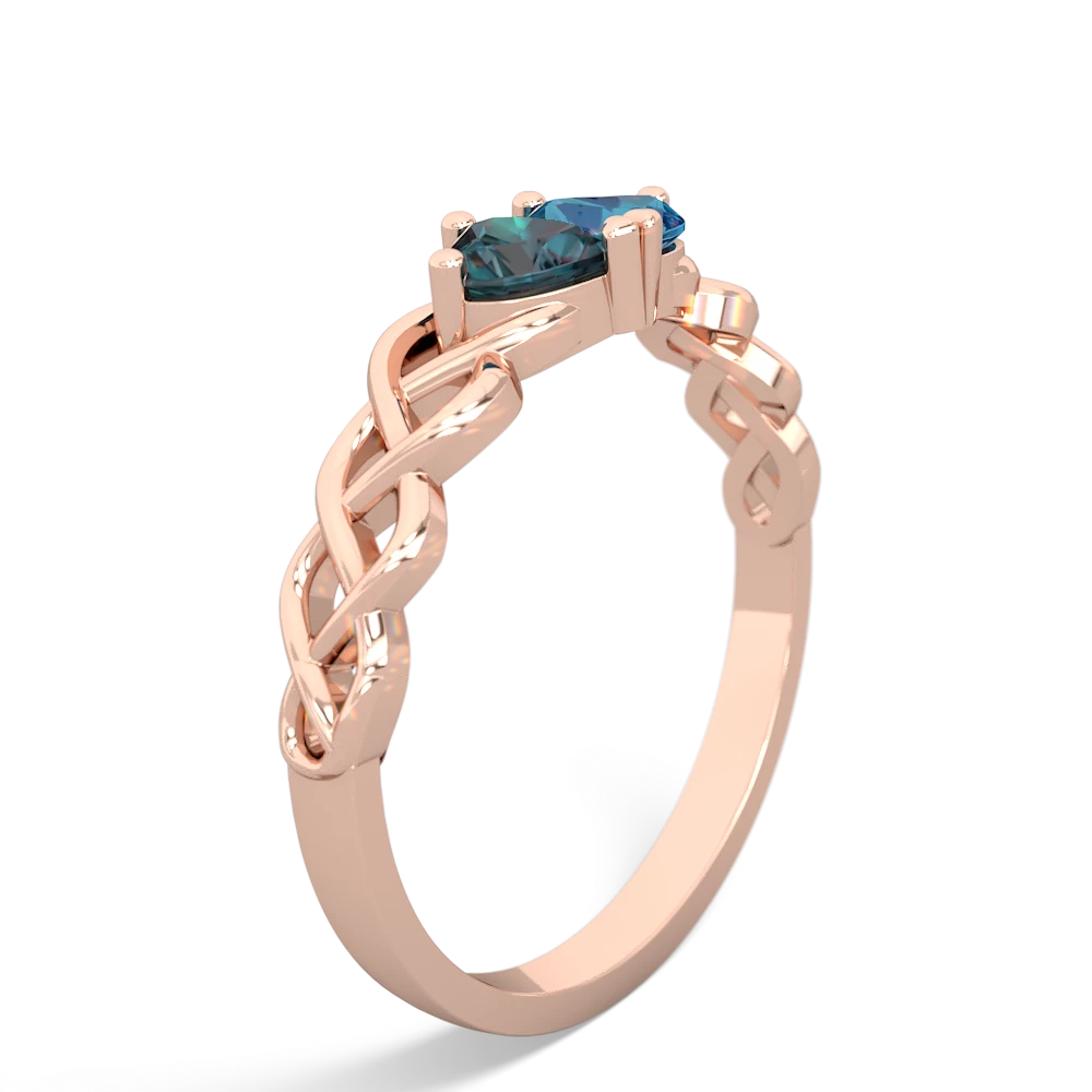 Alexandrite Heart To Heart Braid 14K Rose Gold ring R5870