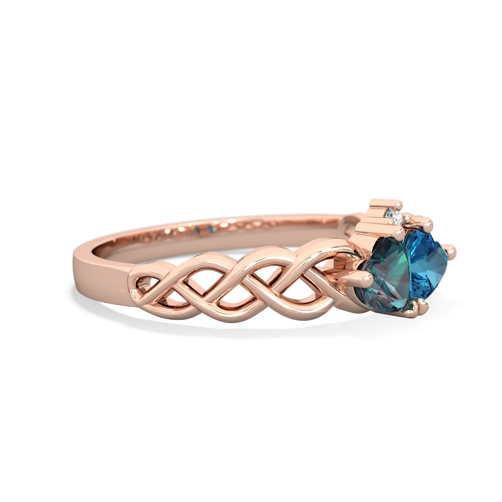 Alexandrite Heart To Heart Braid 14K Rose Gold ring R5870