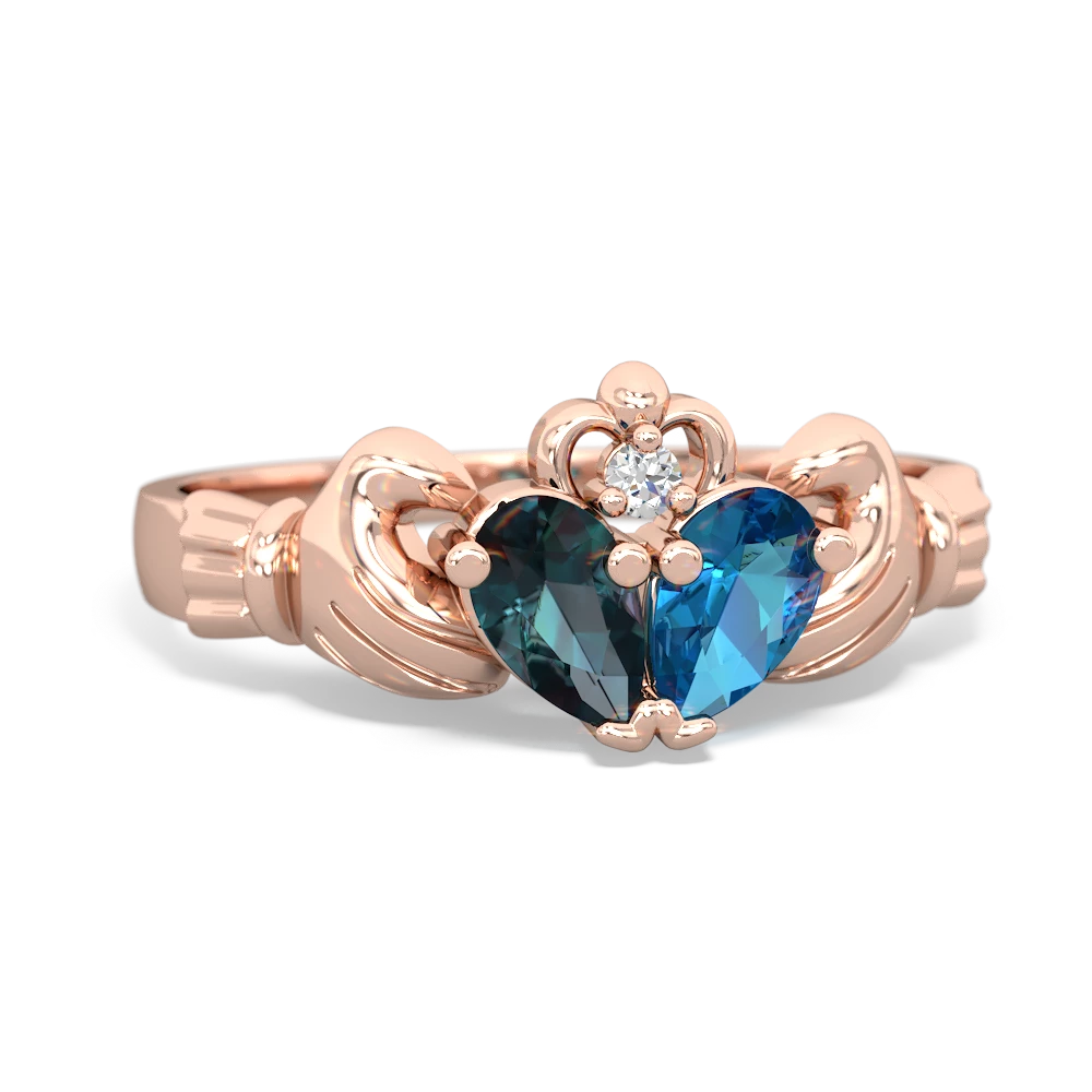 Alexandrite 'Our Heart' Claddagh 14K Rose Gold ring R2388