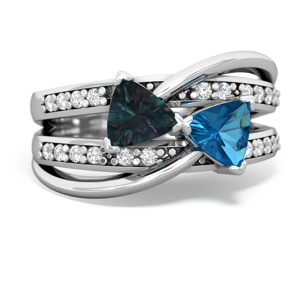 Alexandrite Bowtie 14K White Gold ring R2360