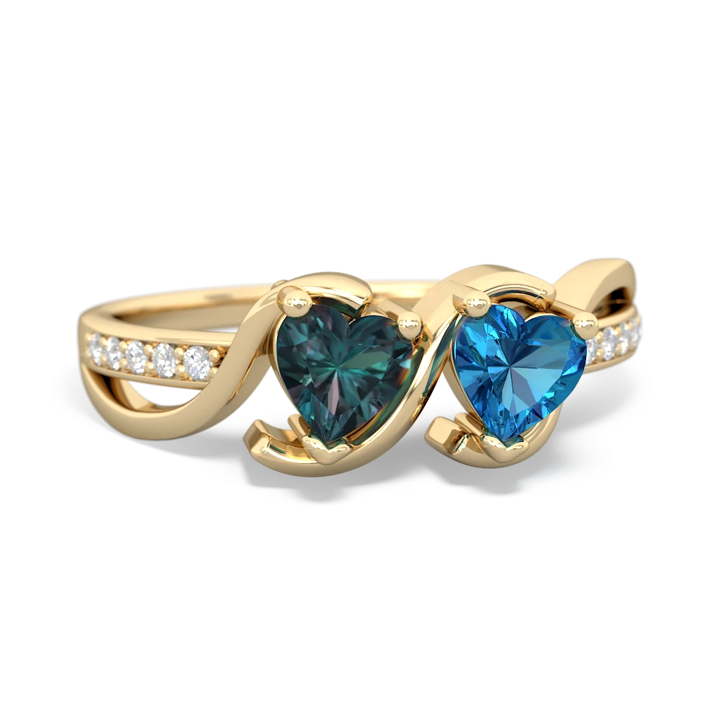 Alexandrite Side By Side 14K Yellow Gold ring R3090