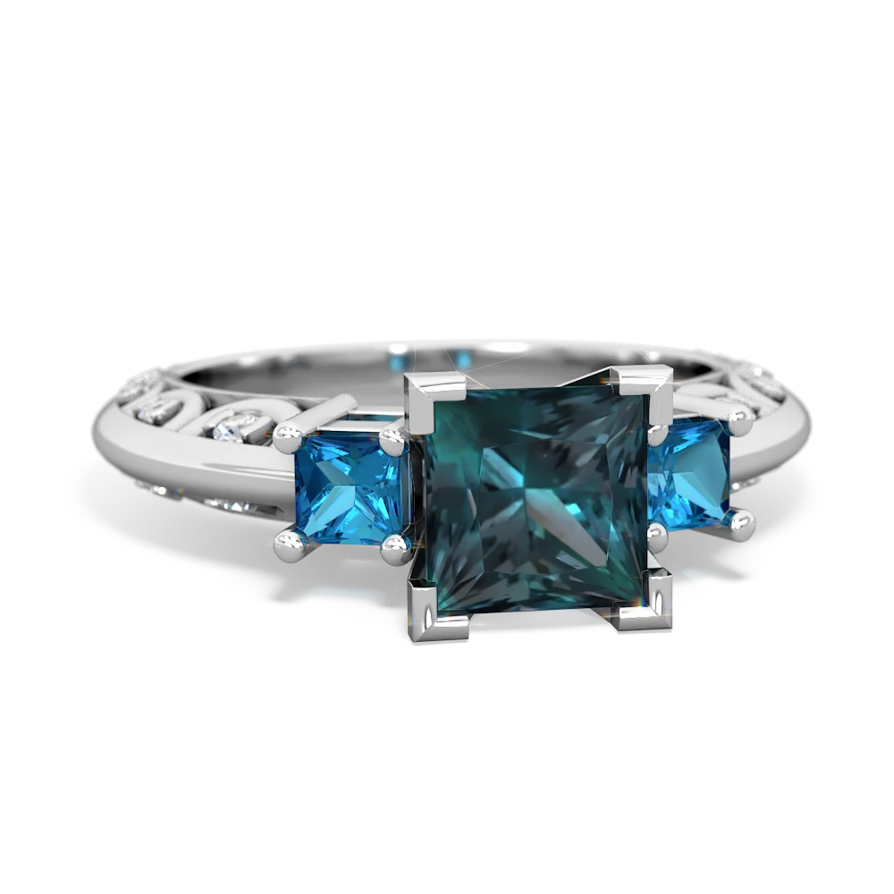 Alexandrite Eternal Embrace Engagement 14K White Gold ring C2001