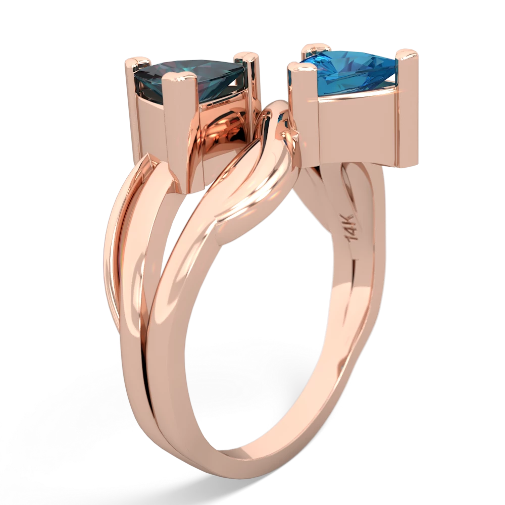 Alexandrite Split Band Swirl 14K Rose Gold ring R2341