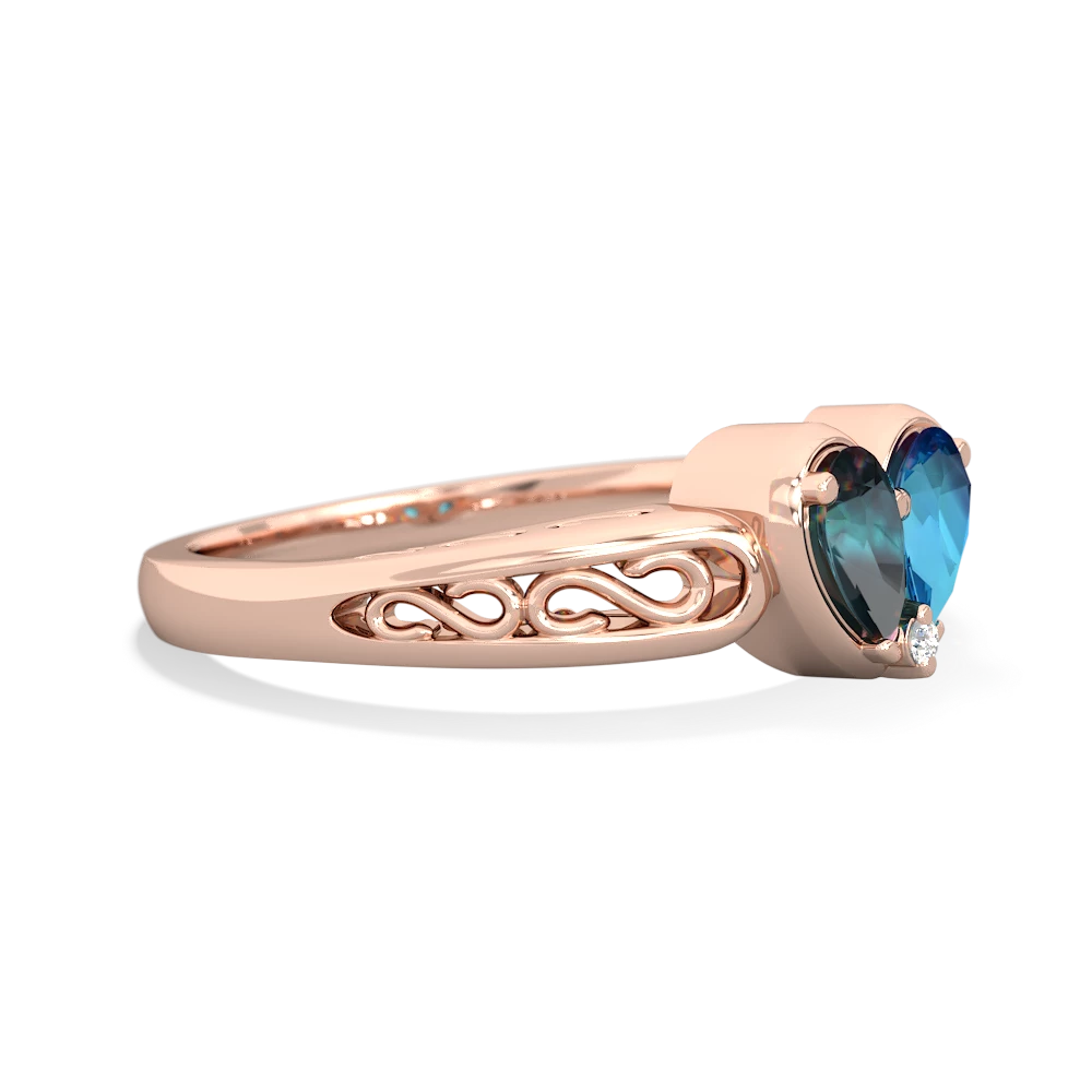 Alexandrite Filligree 'One Heart' 14K Rose Gold ring R5070