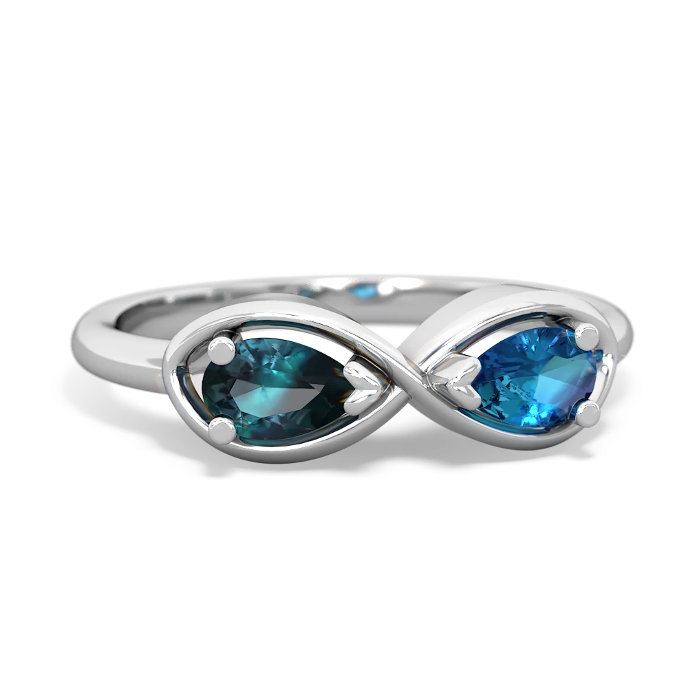 Alexandrite Infinity 14K White Gold ring R5050