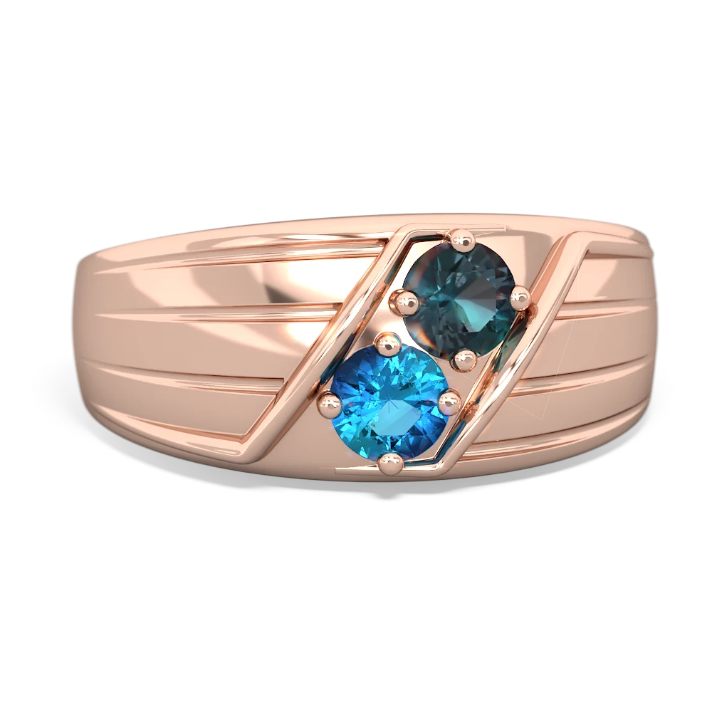 Alexandrite Men's Streamline 14K Rose Gold ring R0460