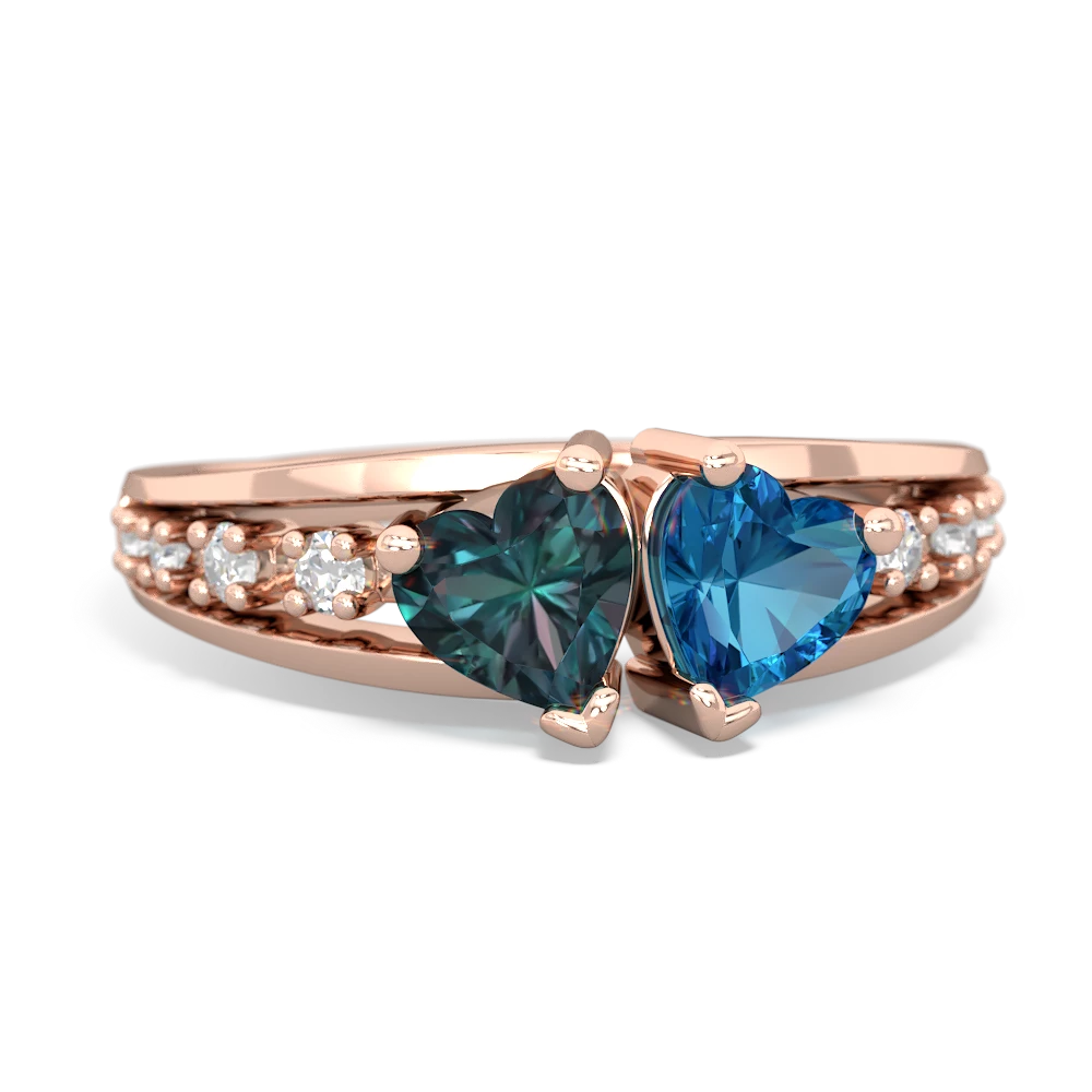 Alexandrite Heart To Heart 14K Rose Gold ring R3342