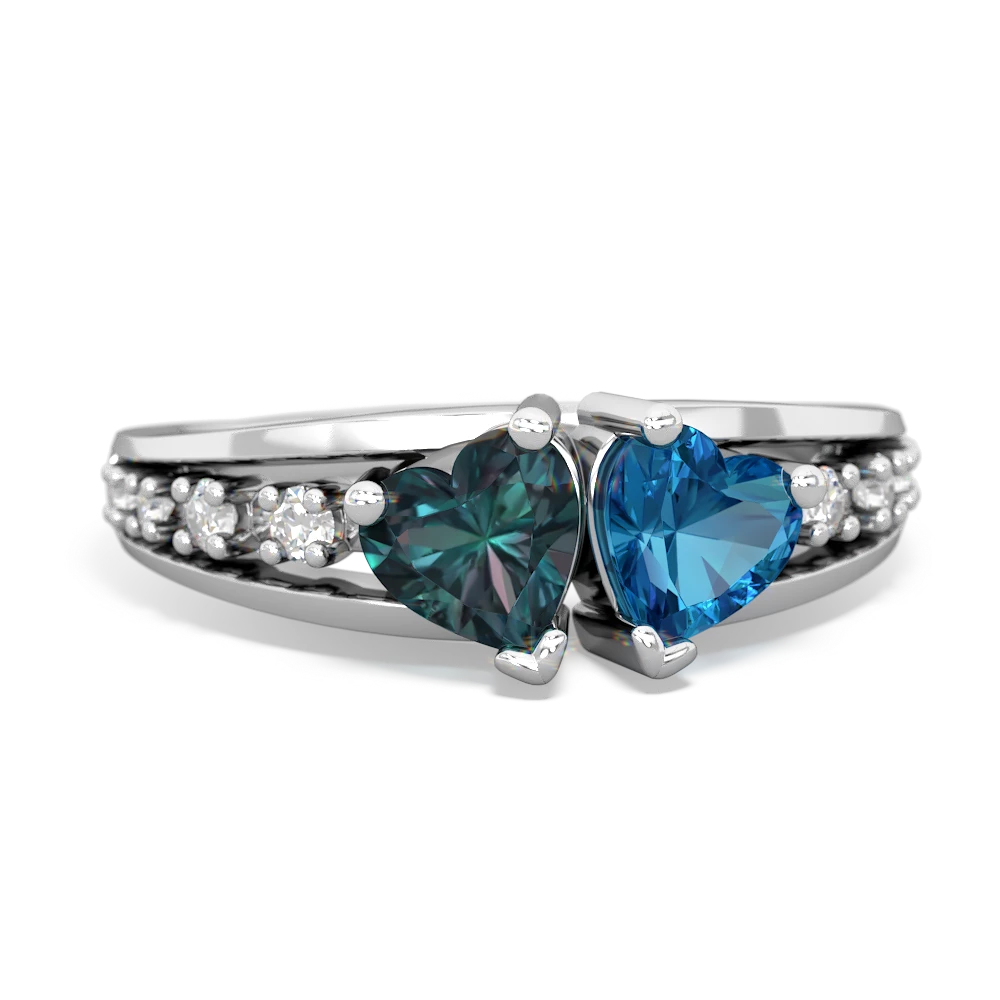 Alexandrite Heart To Heart 14K White Gold ring R3342