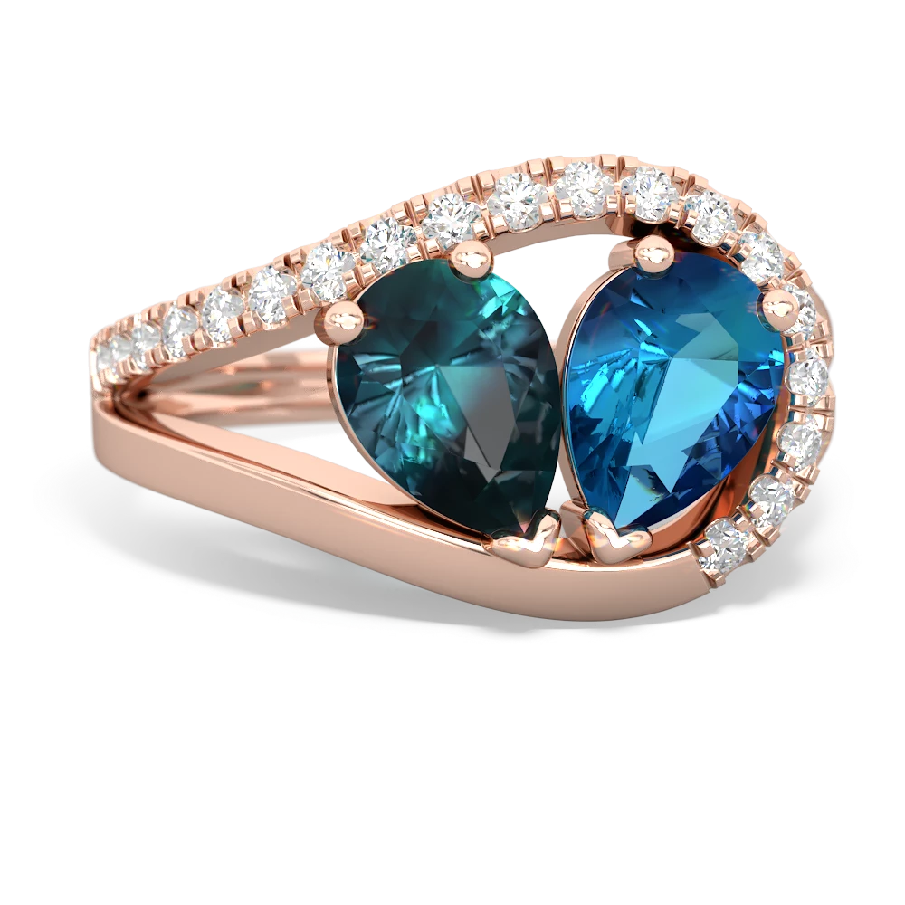 Alexandrite Nestled Heart Keepsake 14K Rose Gold ring R5650