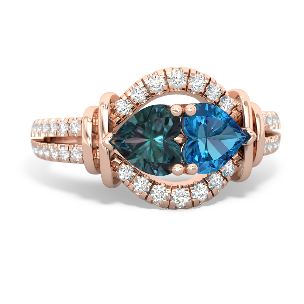 Alexandrite Art-Deco Keepsake 14K Rose Gold ring R5630