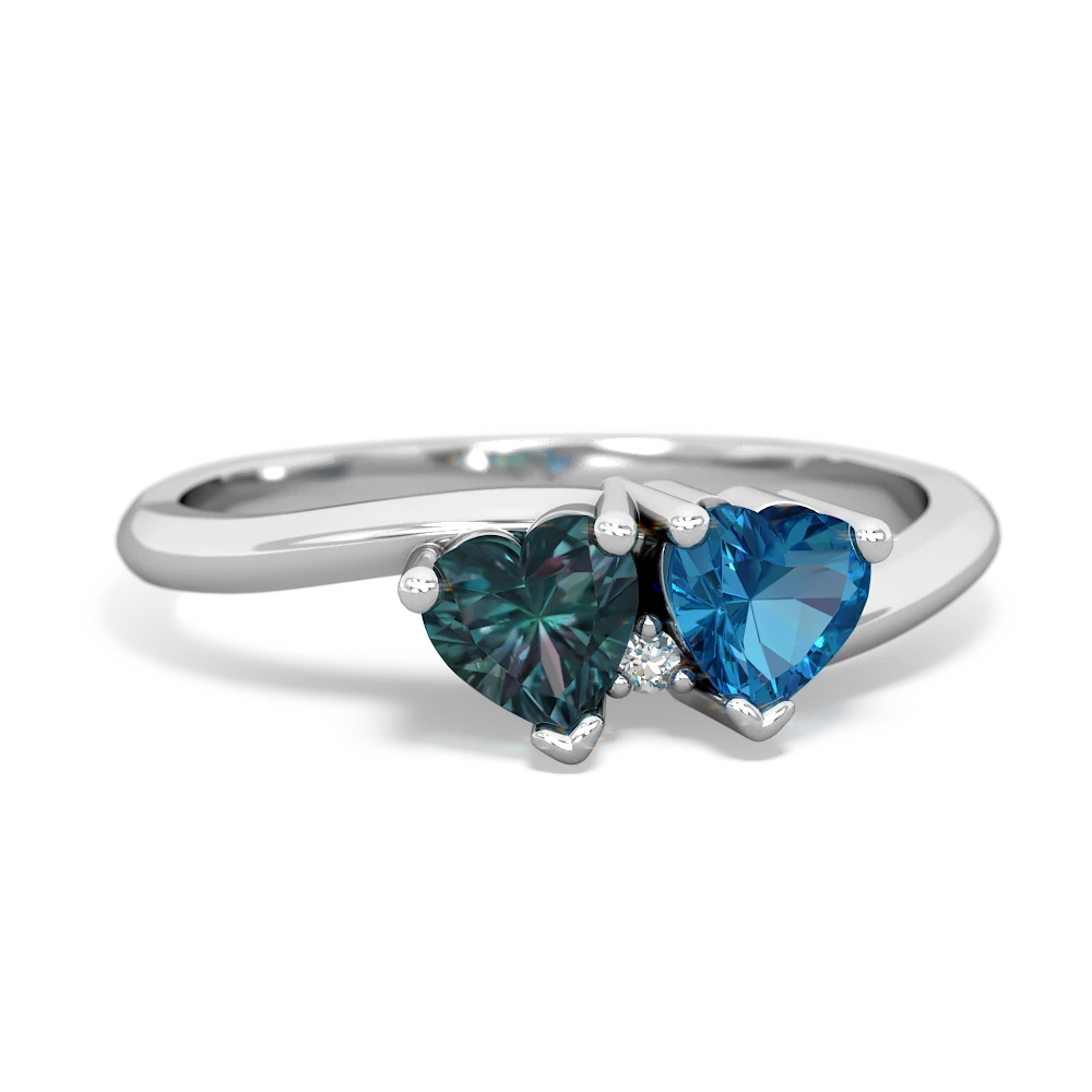 Alexandrite Sweethearts 14K White Gold ring R5260