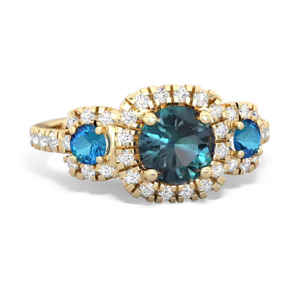 Alexandrite Regal Halo 14K Yellow Gold ring R5350