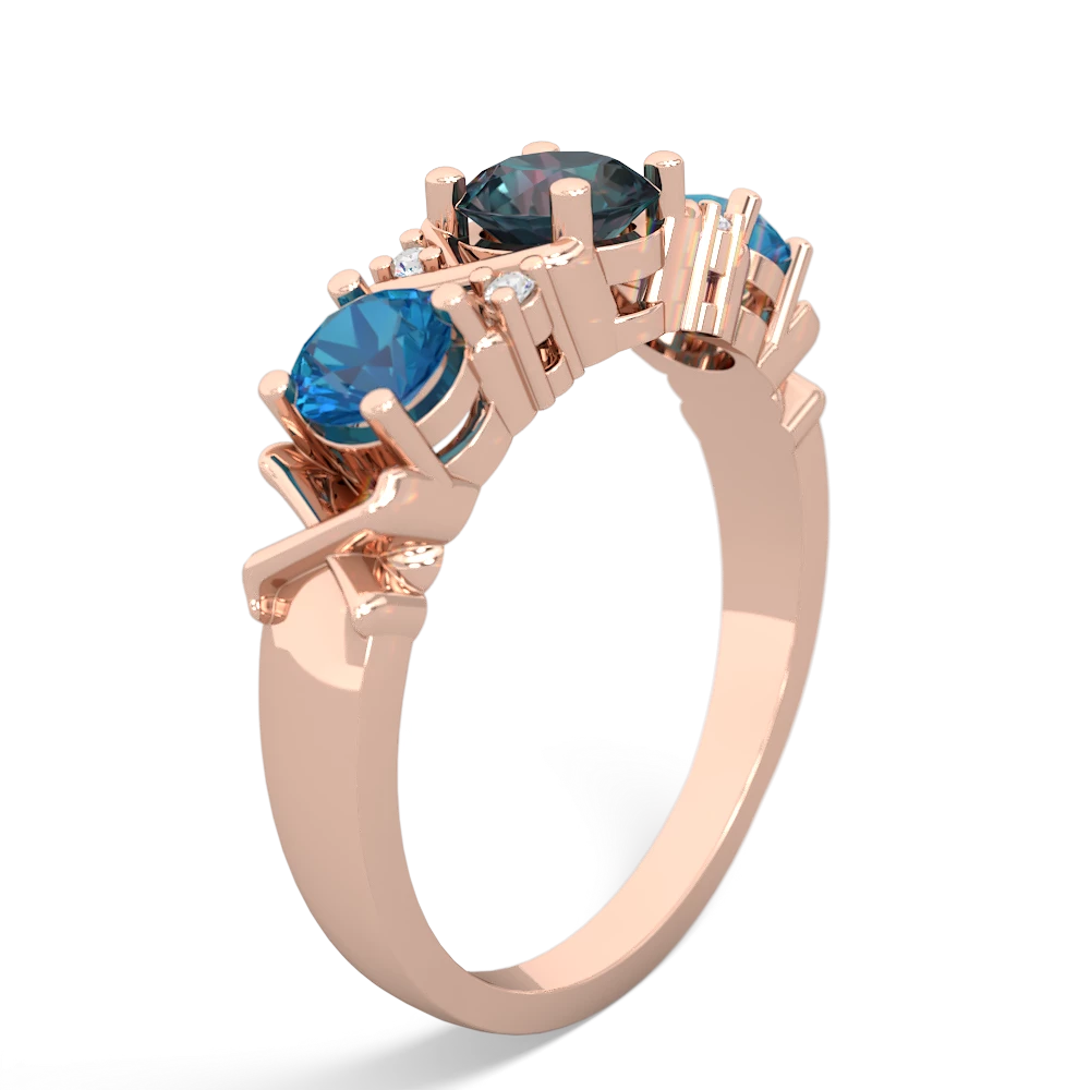 Alexandrite Hugs And Kisses 14K Rose Gold ring R5016