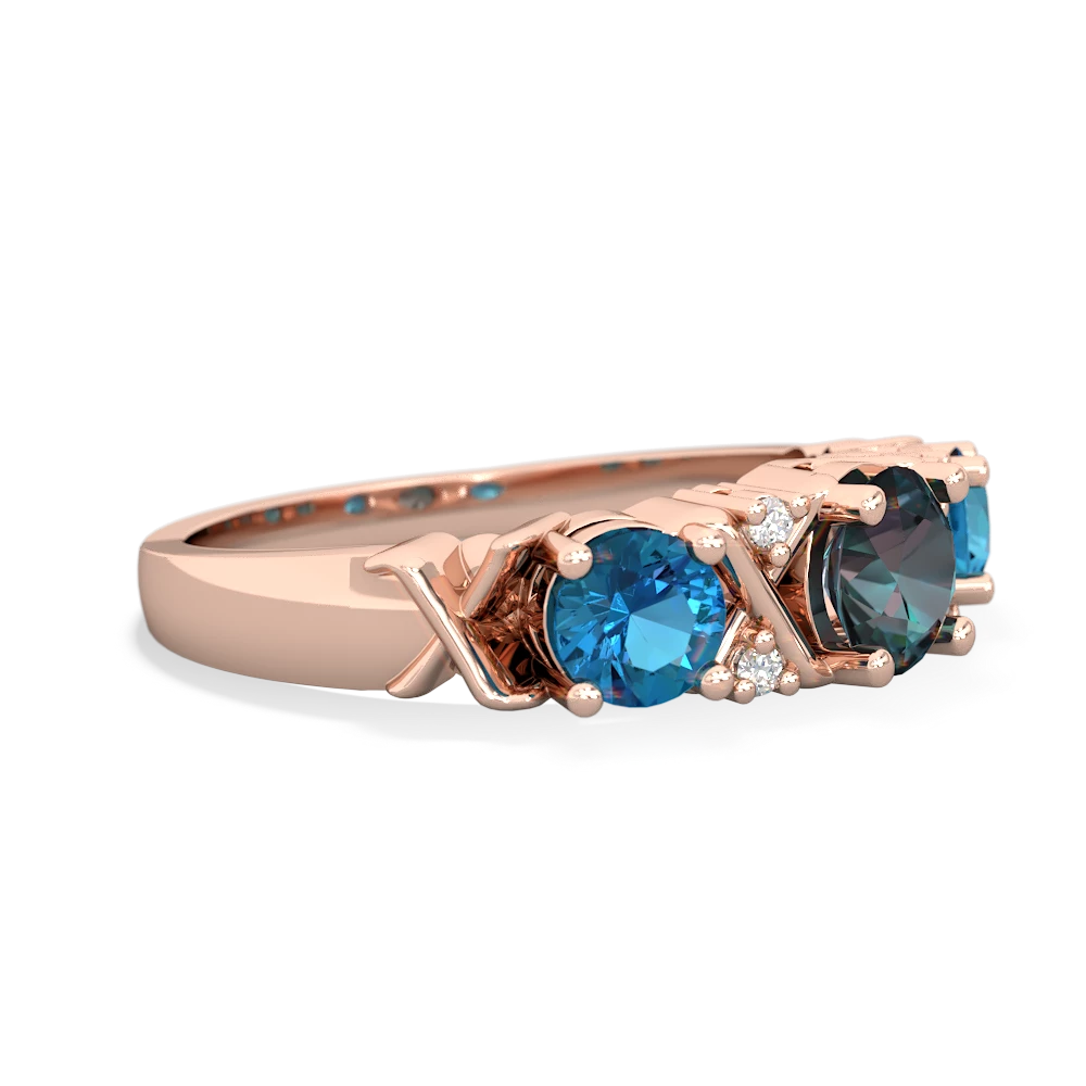 Alexandrite Hugs And Kisses 14K Rose Gold ring R5016