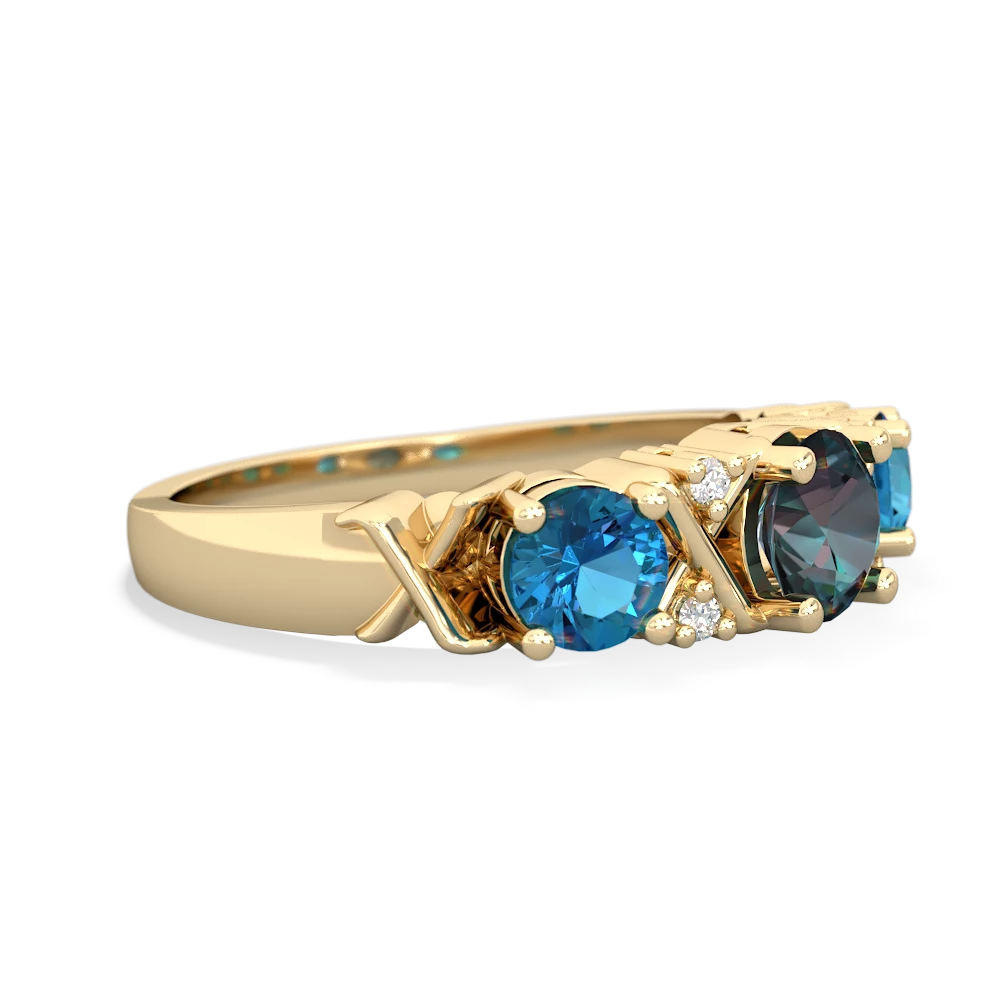 Alexandrite Hugs And Kisses 14K Yellow Gold ring R5016