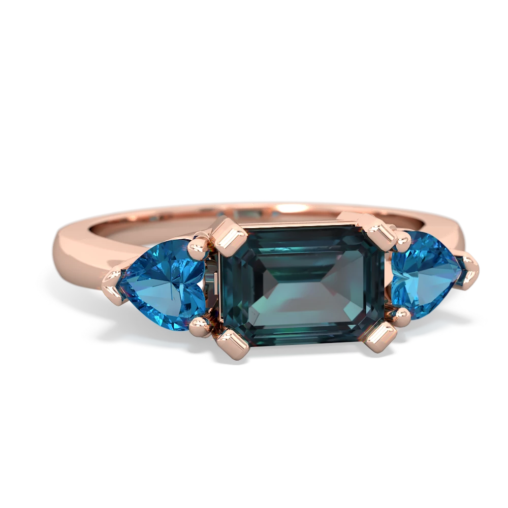 Alexandrite Three Stone 14K Rose Gold ring R5235