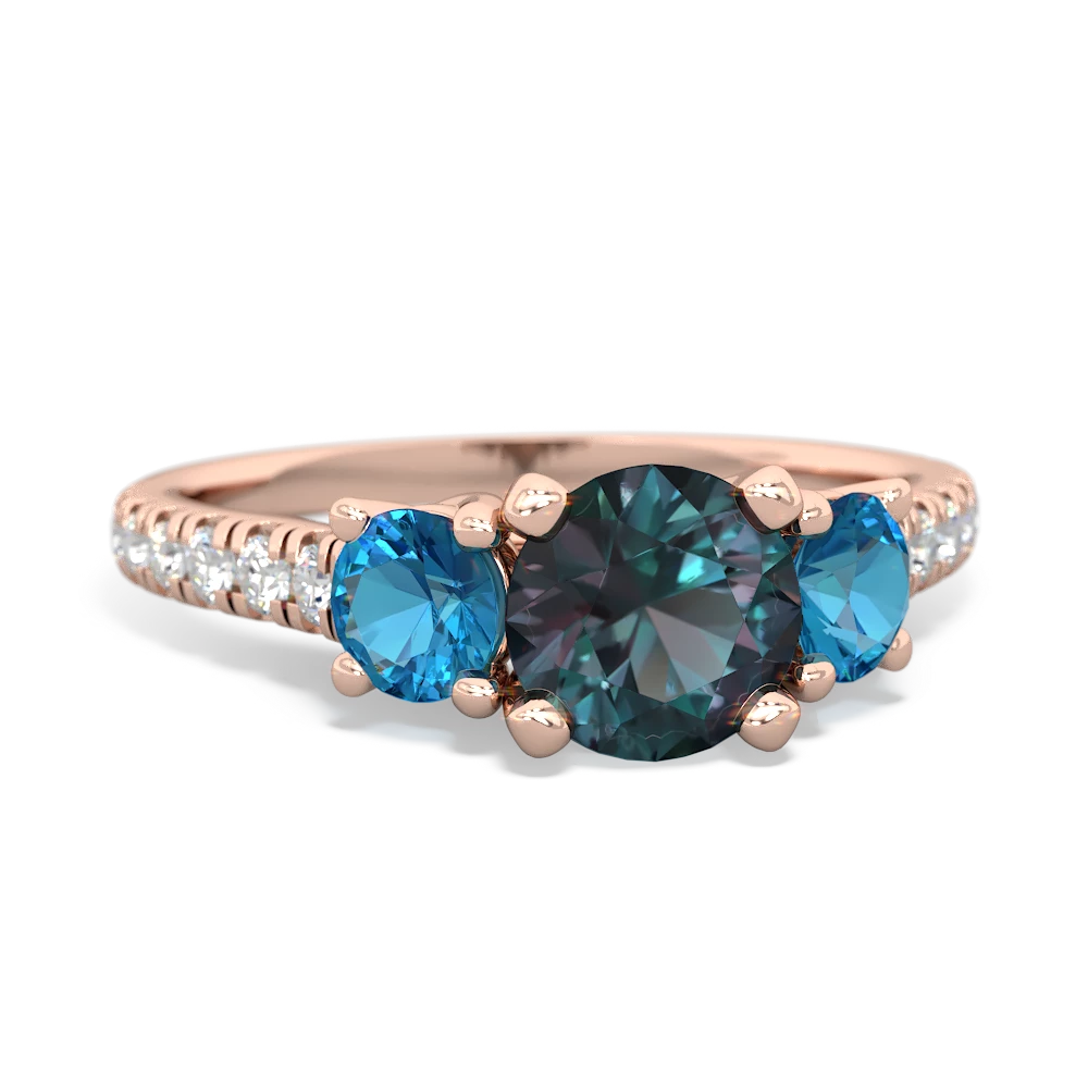 Alexandrite Pave Trellis 14K Rose Gold ring R5500