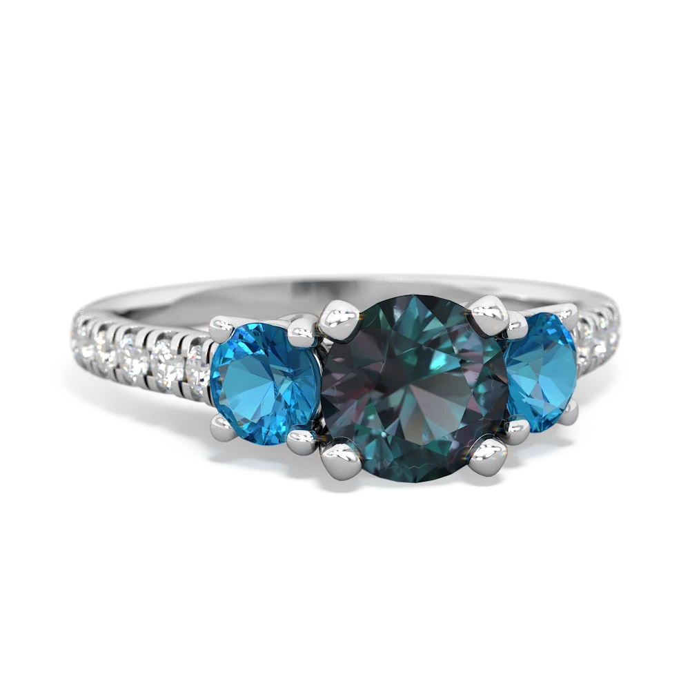 Alexandrite Pave Trellis 14K White Gold ring R5500