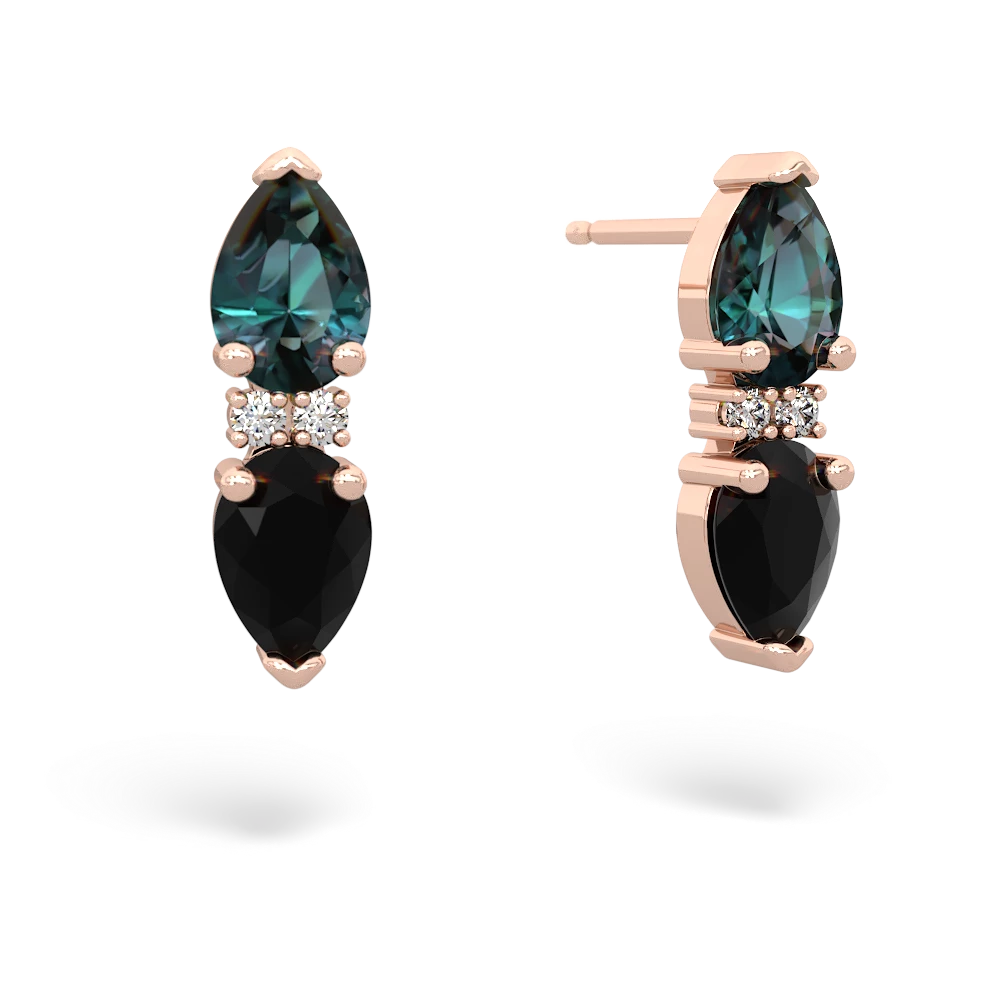 Alexandrite Bowtie Drop 14K Rose Gold earrings E0865