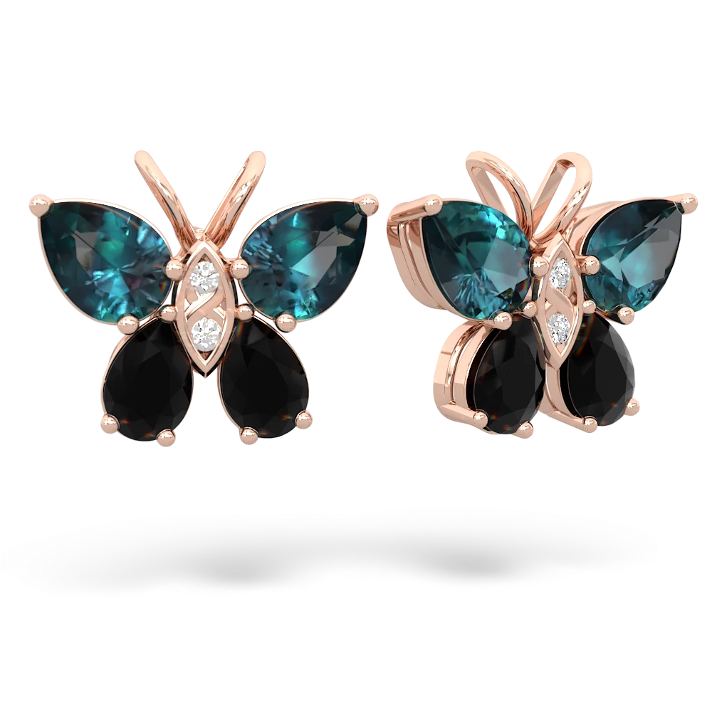 Alexandrite Butterfly 14K Rose Gold earrings E2215