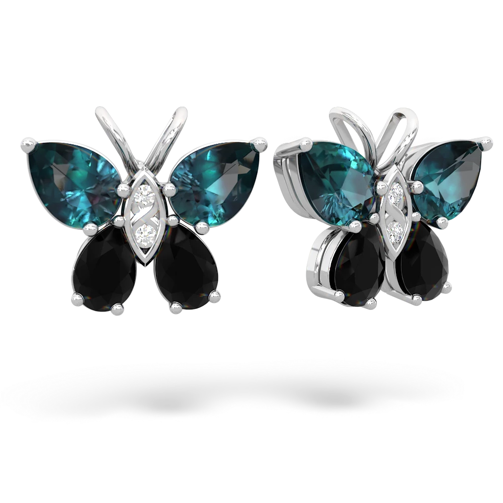 Alexandrite Butterfly 14K White Gold earrings E2215