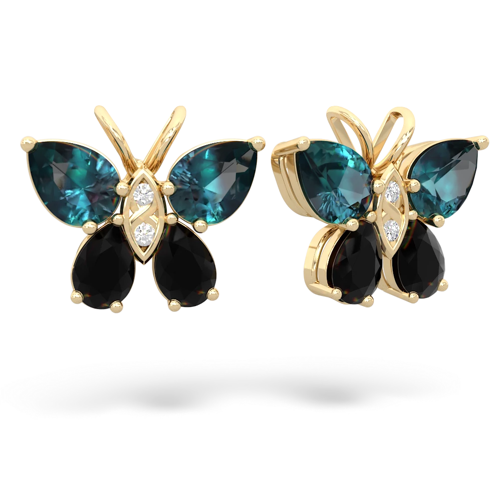 Alexandrite Butterfly 14K Yellow Gold earrings E2215