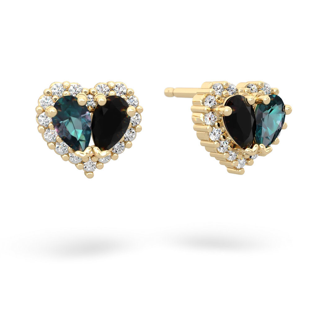 Alexandrite Halo 14K Yellow Gold earrings E7008
