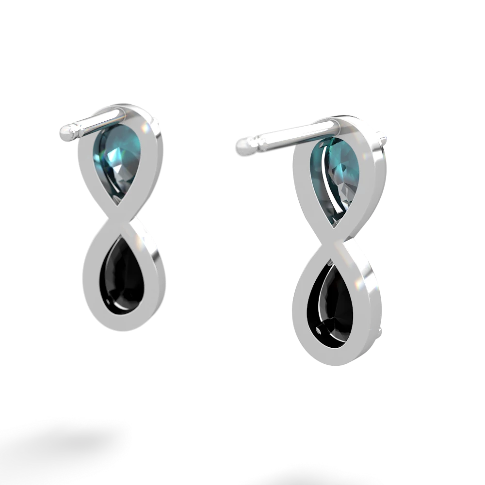 Alexandrite Infinity 14K White Gold earrings E5050