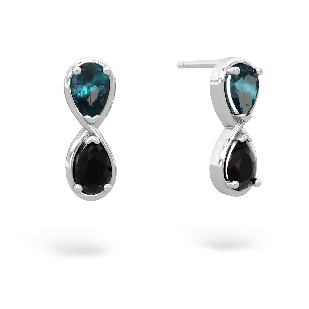 Alexandrite Infinity 14K White Gold earrings E5050