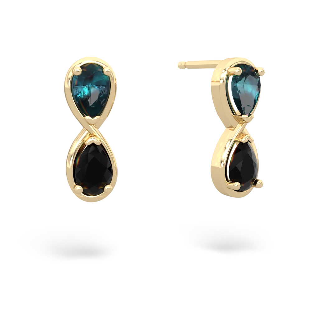 Alexandrite Infinity 14K Yellow Gold earrings E5050