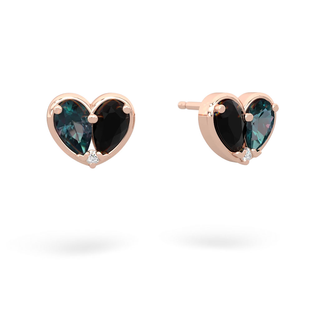 Alexandrite 'Our Heart' 14K Rose Gold earrings E5072