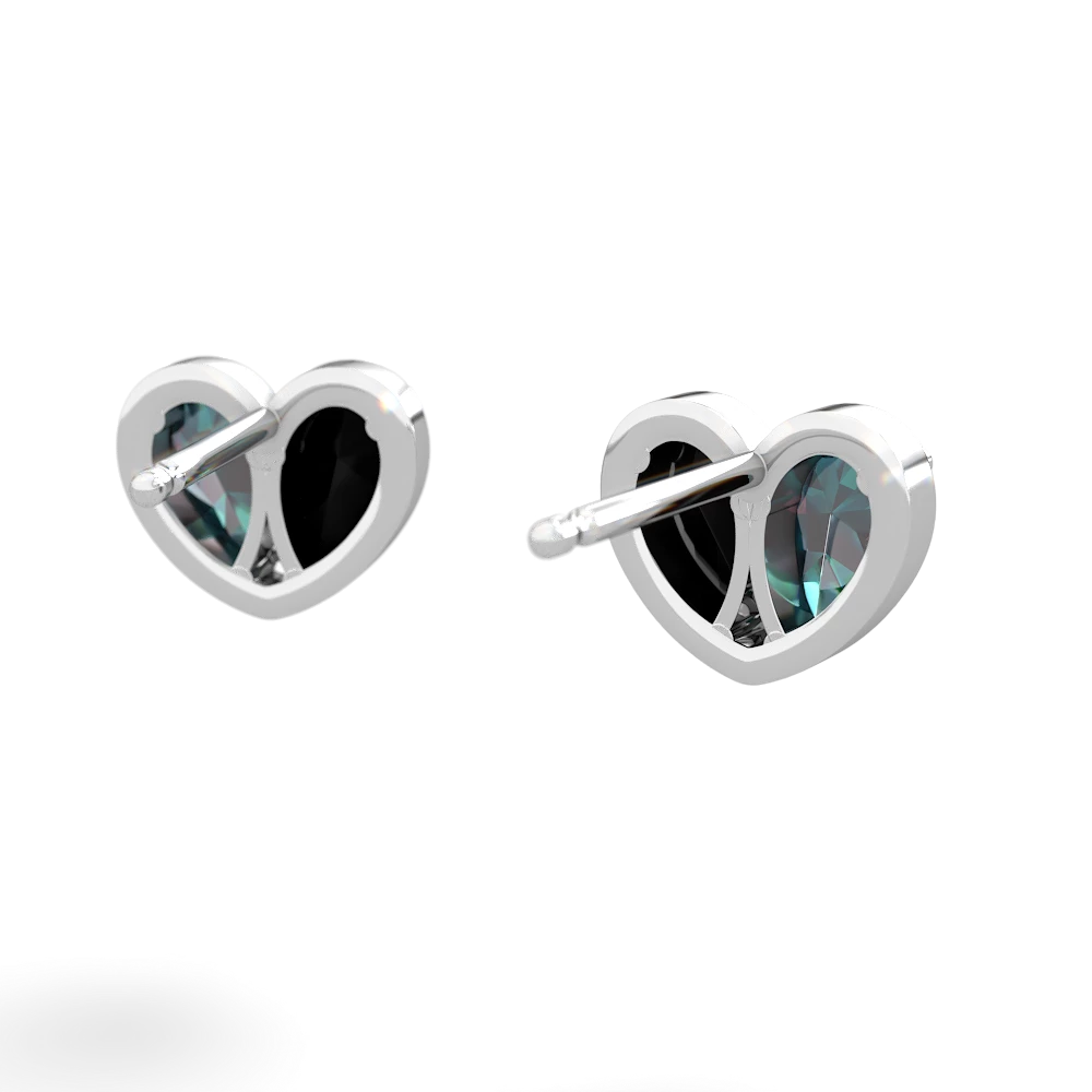 Alexandrite 'Our Heart' 14K White Gold earrings E5072