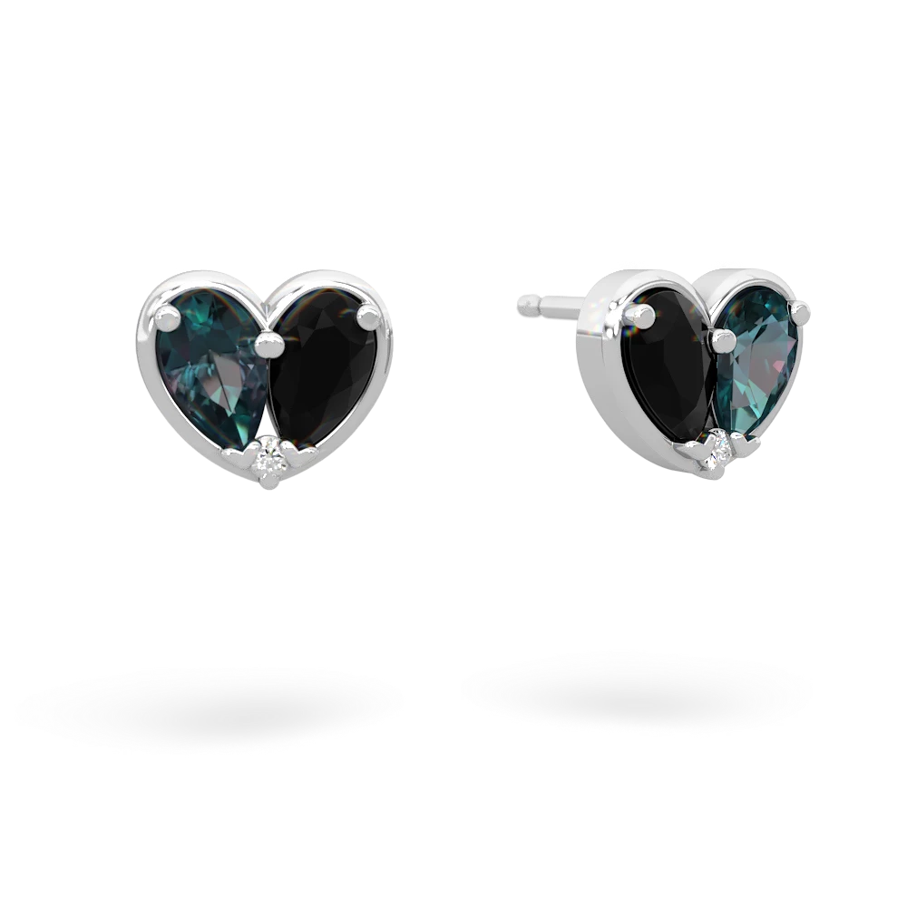 Alexandrite 'Our Heart' 14K White Gold earrings E5072