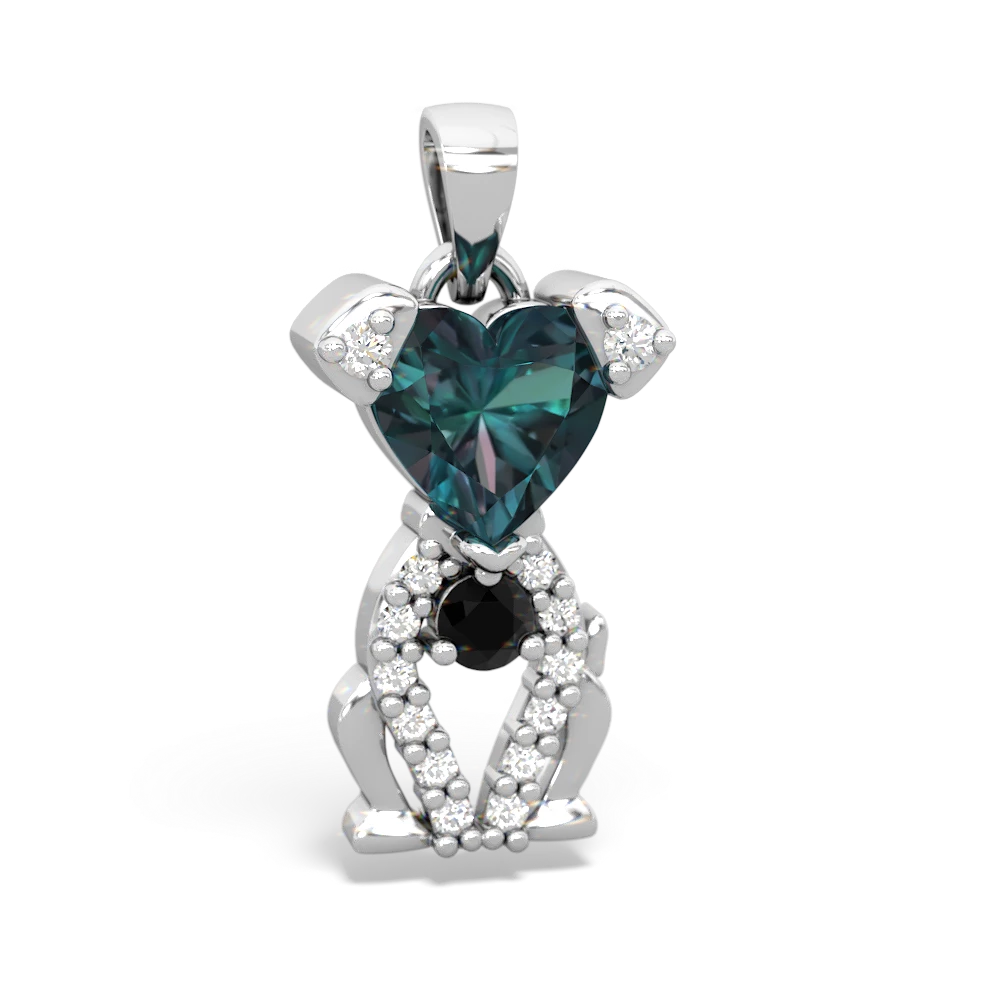 Alexandrite Puppy Love 14K White Gold pendant P5800