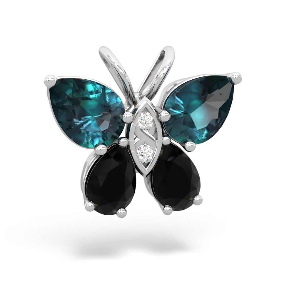 Alexandrite Butterfly 14K White Gold pendant P2215