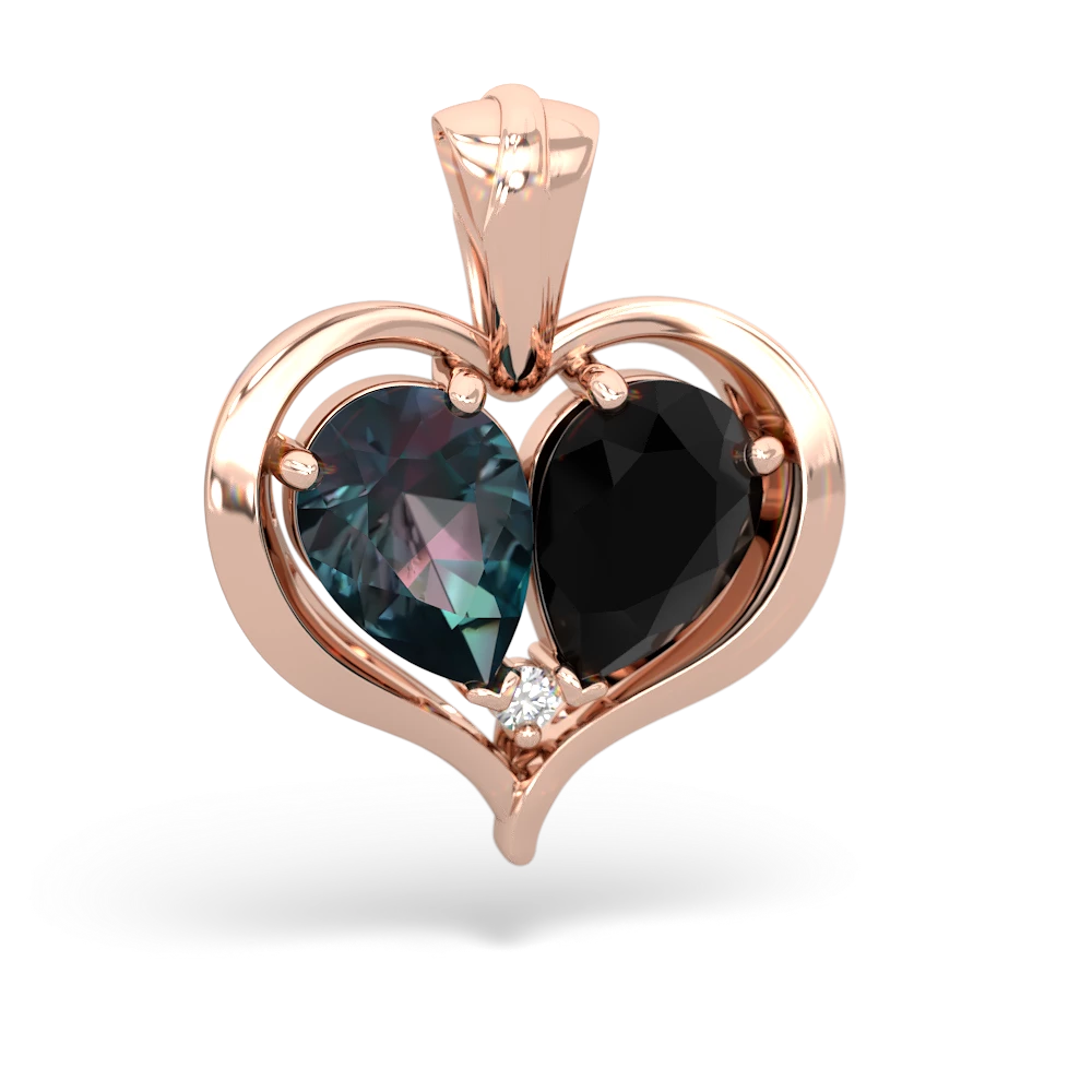 Alexandrite Two Become One 14K Rose Gold pendant P5330