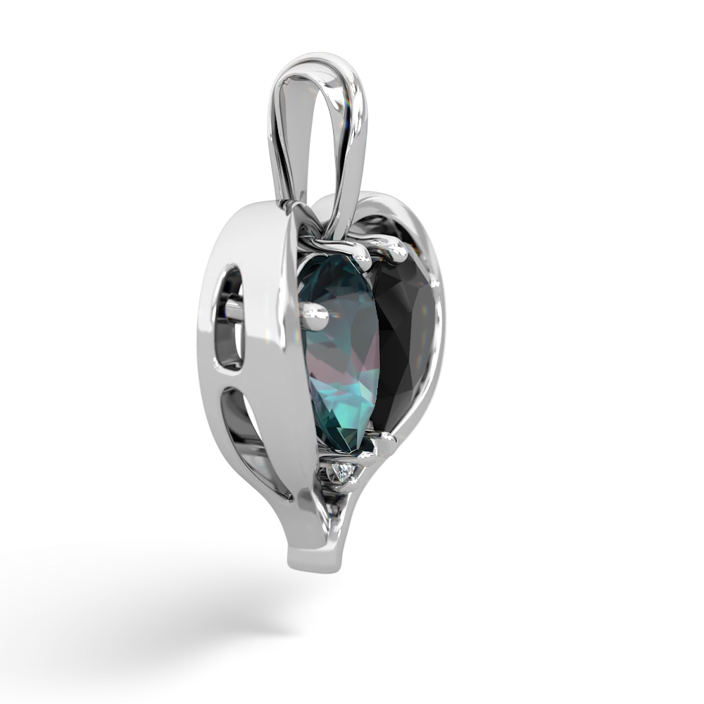 Alexandrite Two Become One 14K White Gold pendant P5330