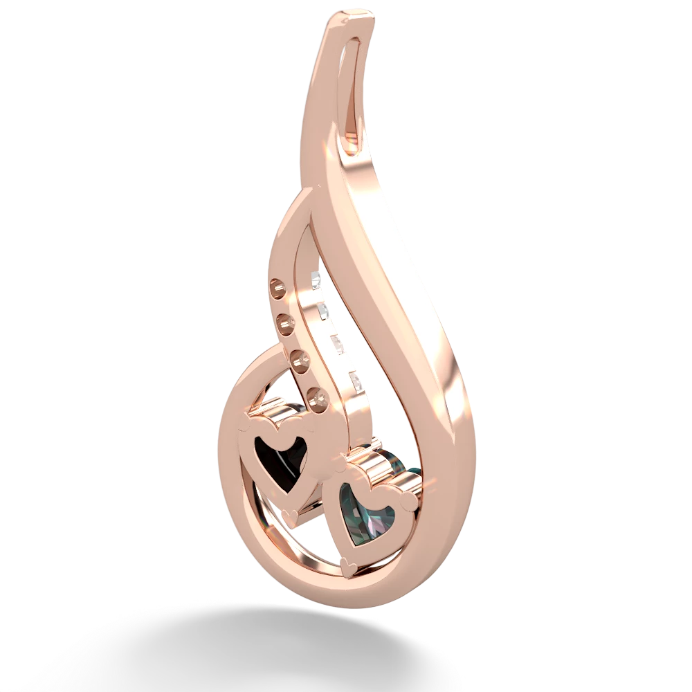 Alexandrite Keepsake Curves 14K Rose Gold pendant P5450