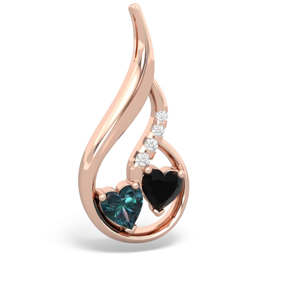 Alexandrite Keepsake Curves 14K Rose Gold pendant P5450