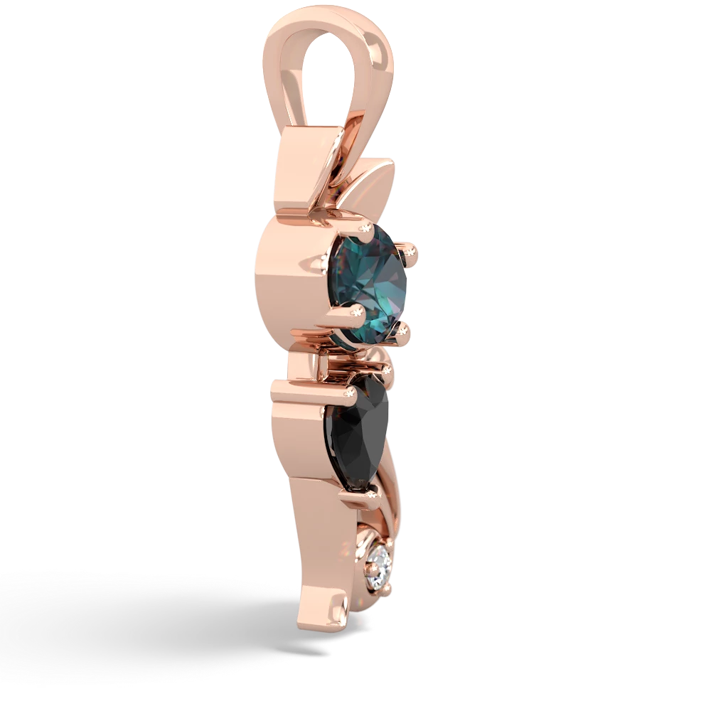 Alexandrite Kitten 14K Rose Gold pendant P5780