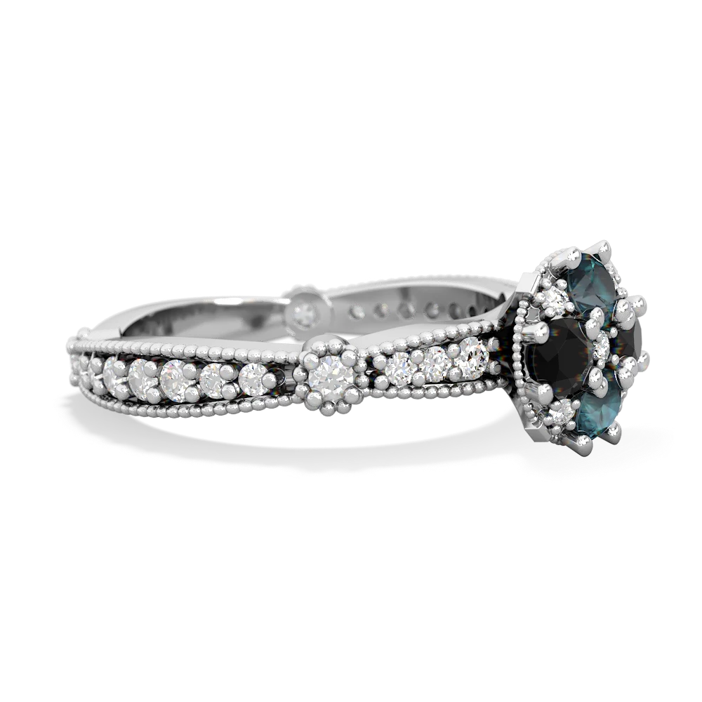 Alexandrite Sparkling Tiara Cluster 14K White Gold ring R26293RD