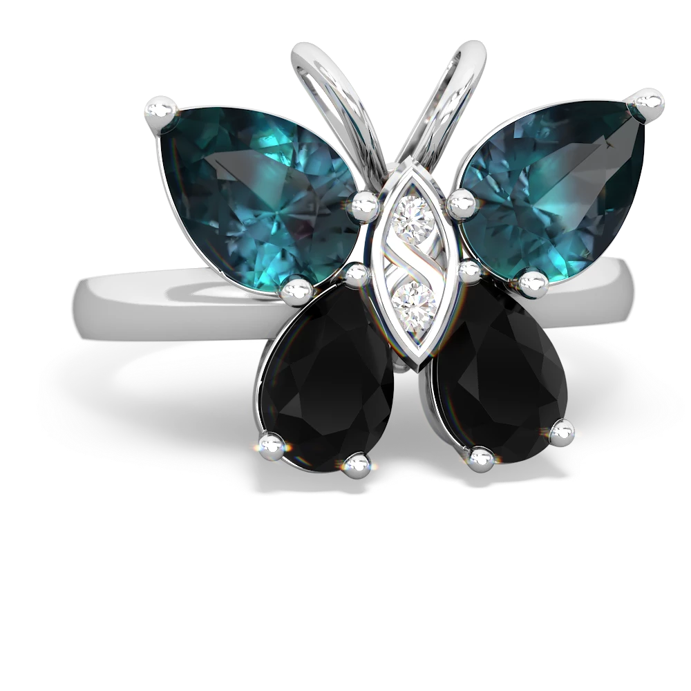 Alexandrite Butterfly 14K White Gold ring R2215