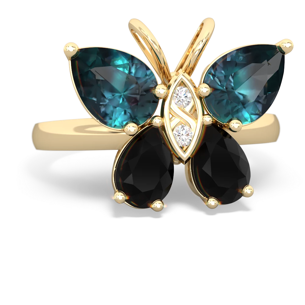 Alexandrite Butterfly 14K Yellow Gold ring R2215