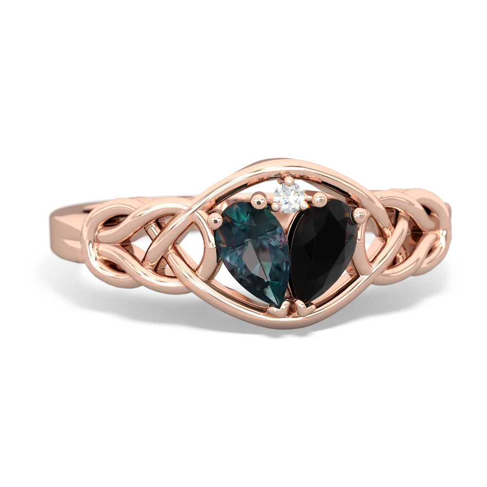 Alexandrite Celtic Love Knot 14K Rose Gold ring R5420